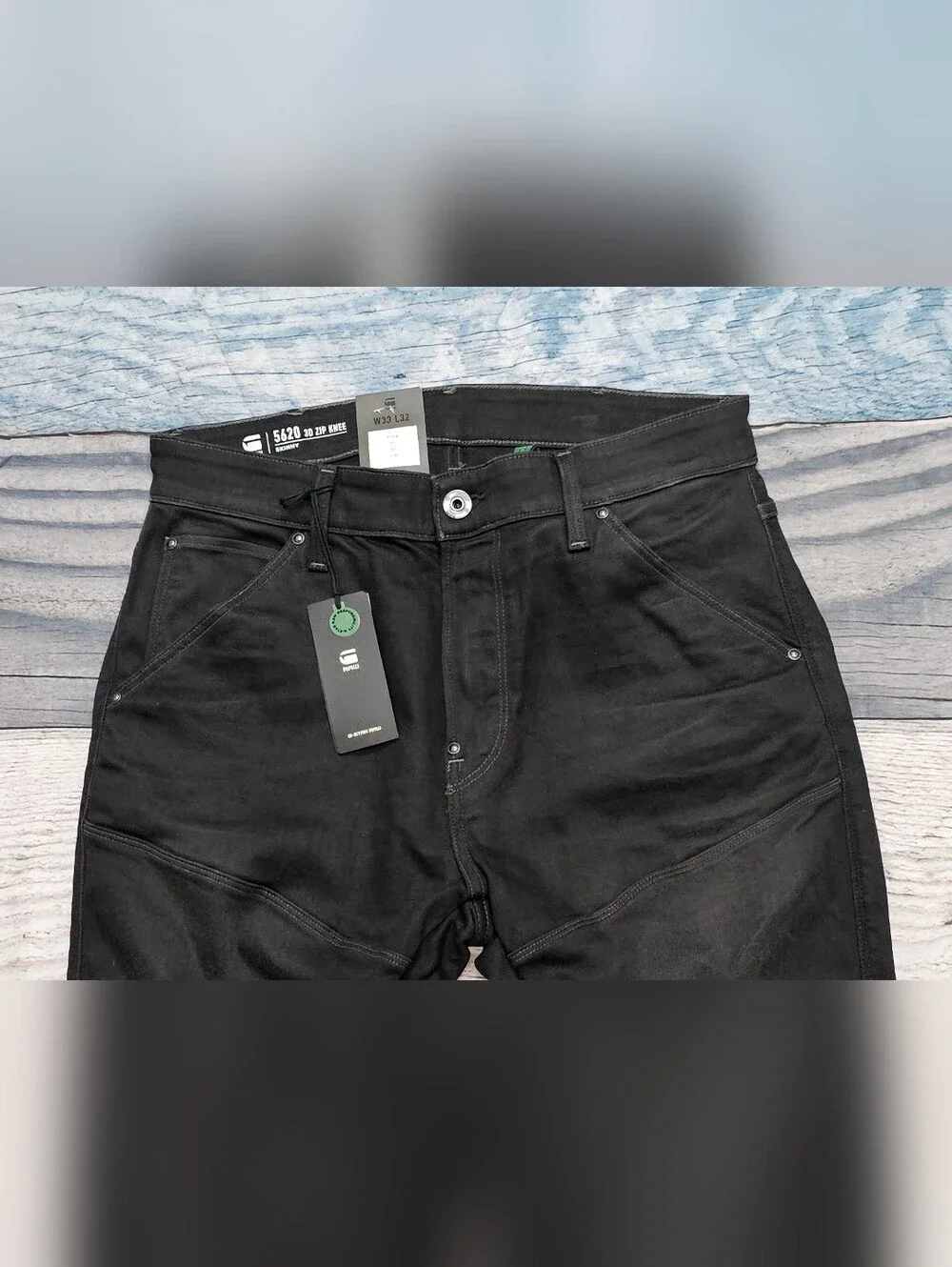 G-Star RAW 5620 3d Zip Knee Skinny Splander Black R Superstretch 33x32 NWT